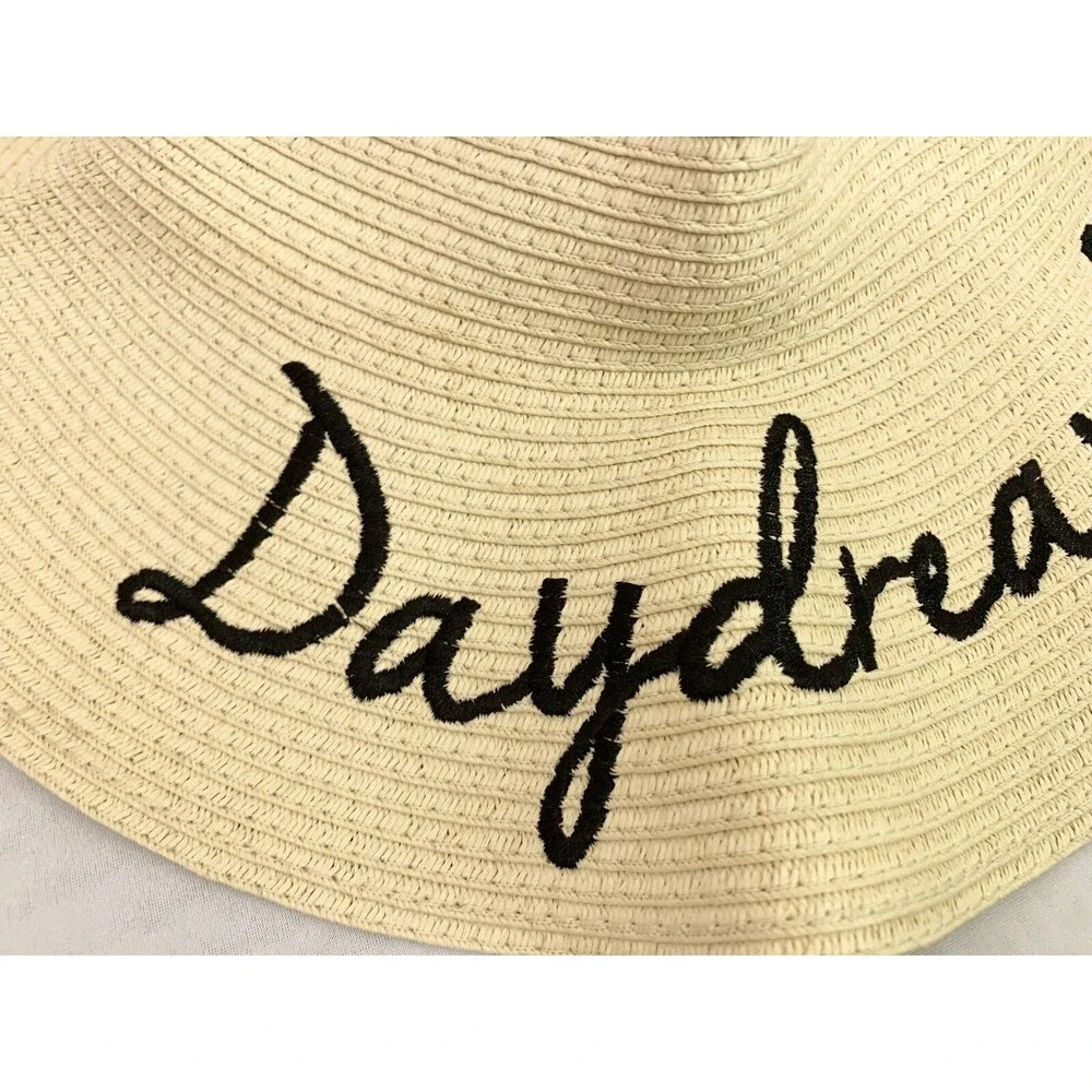 LC Lauren Conrad Beige 100% Paper Sun Hat Wide Brim Church Casual Beach Travel